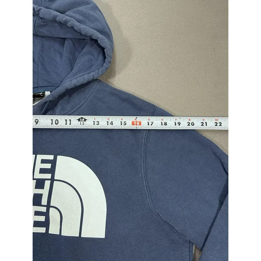 Men’s The North Face Hoodie Size M Blue Large Logo Pullover Sweatshirt